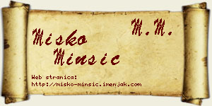 Miško Minšić vizit kartica
